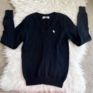 Vintage Abercrombie Kids Boys And Girls Navy V Neck Sweater Sz Large 14